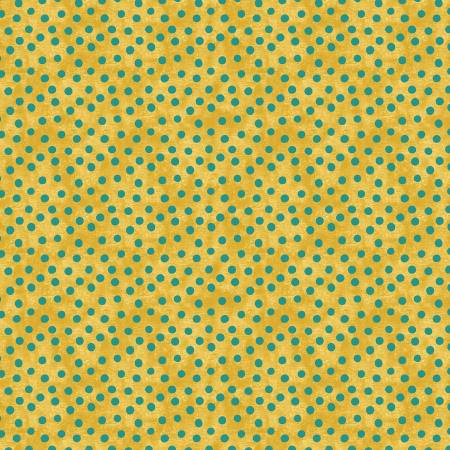[16280B-31] Gold/Teal Dot Splendor, Christmas Spirit by David Galchutt, Benartex Fabrics
