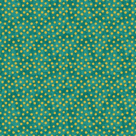 [16280B-81] Teal/Gold Dot Splendor, Christmas Spirit by David Galchutt, Benartex Fabrics
