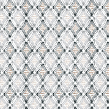 [ZANZIBAR-B-3407-90] Gray Lattice, Danielle Hartgers, Zanzibar, Blank Quilting
