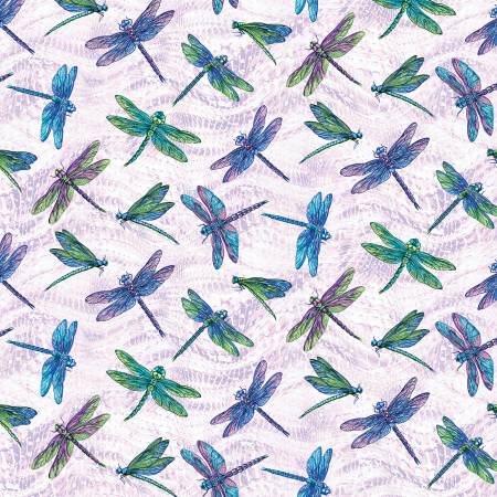 [16400-06] Dragonfly Light Lavender, On Dragonfly Wings, Ann Lauer, Benartex