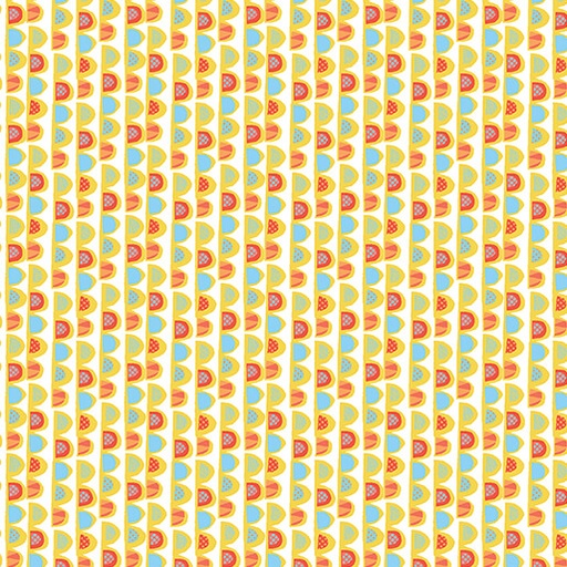 [16349-35] Yellow Scalloped Stripe, Garden Cats, Terry Runyan, Benartex Fabrics