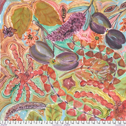 [PWDB047.PLUMERIA] Courtyard Jewels-Plumeria, Exotic Garden Palace, Denise Burkitt, FreeSpirit Fabrics
