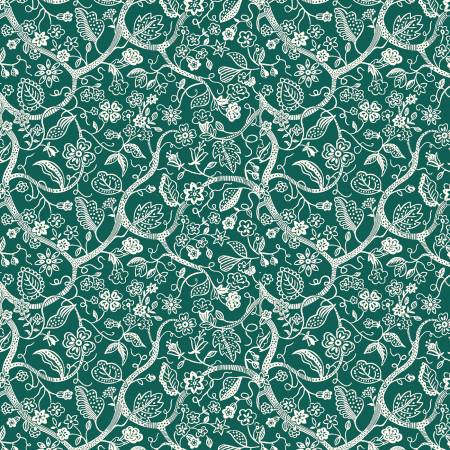 [01667372A] Liberty Tree of Life Canopy Greens Budding Branches, Liberty Fabrics, Riley Blake