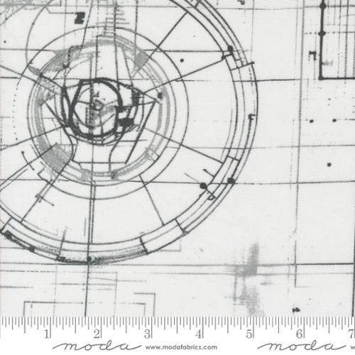 [108028 11] 108" Blueprint Quilt Back, Modern Backgrounds White, Zen Chic, Moda Fabrics