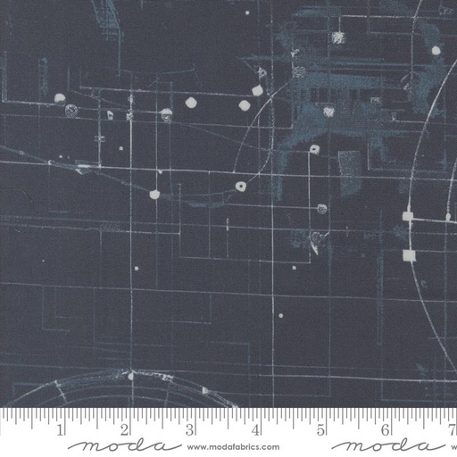 [108027 14] 108in Blueprint Quilt Back, Modern Backgrounds Navy, Zen Chic, Moda Fabrics