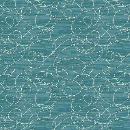 [1660085B] Etched Glass Dark Teal, Modern Vintage, Benartex Fabrics