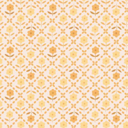 [WB15574-MARIGOLD] 108" Wideback, Bee Plaids Zinnias, Marigold, Lori Holt, Riley Blake Designs