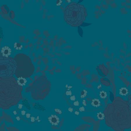 [WB16331R-DENIM] 108in Floral WideBack, First Blooms Denim, Heather Peterson, Riley Blake Designs